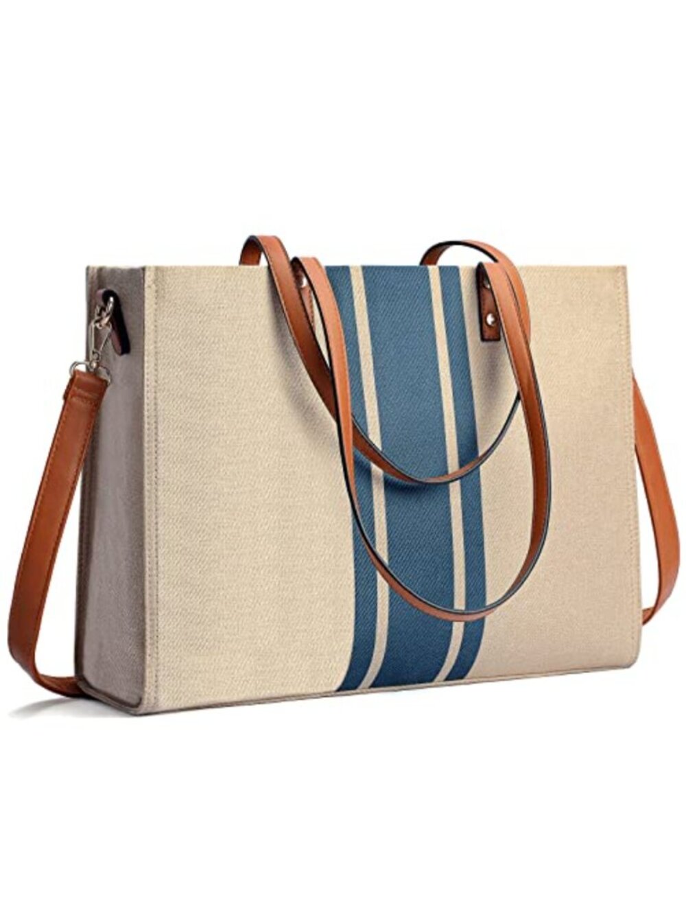 Canvas Laptop Tote Bag 15.6 Inch Work Briefcase Shoulder Bag Travel Gift